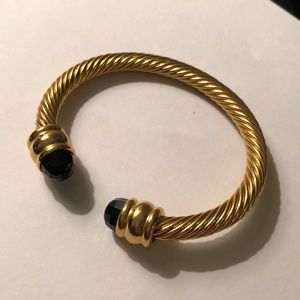 Gold and black cable bracelet